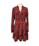 Ulla Johnson Liv Dress Poppy Floral Red Size 10 Mini Peasant Tiered Long Sleeve - $222.75