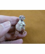 (Y-DIN-TY-26) tan red T-Rex Tyrannosaurus dinosaur SOAPSTONE FIGURINE lo... - $11.78 CAD