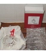 NIB Lenox Sparkle and Scroll Silver w/Clear Gems Wreath Christmas Ornament - €7,73 EUR