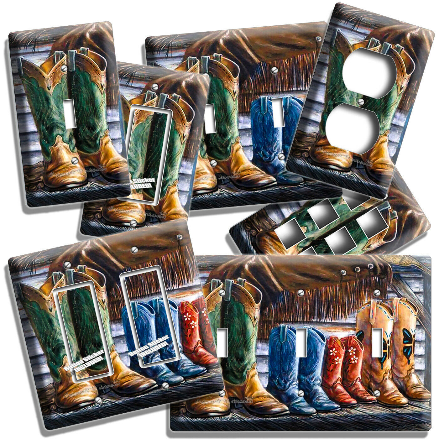 COUNTRY FAMILY WESTERN COLORADO COWBOY BOOTS LIGHTSWITCH OUTLET PLATE WALL DECOR