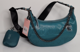 Juicy Couture Quilted Emerald Half Moon Crossbody Purse NEW Bag Chain w/Coin $79 - £33.96 GBP