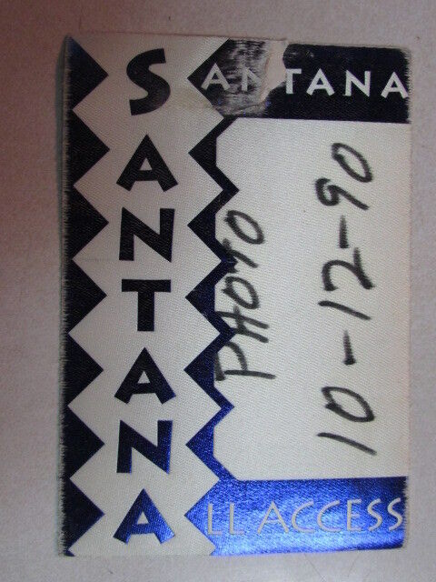 SANTANA ALL ACCESS CLOTH BACKSTAGE PASS 3 1/4&quot;x4 3/4&quot; PHOTO PIT 1990 TOR... - $2.97