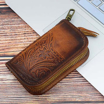 2023 Vintage Handmade Leather Key Wallet  Coin Organizer - £32.45 GBP