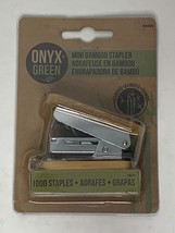 Mini Bamboo Pocket Stapler with 100 Staples, ONYX + Green #4803, New - £11.95 GBP
