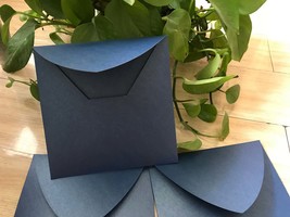 50pcs Pearl Navy Blue Custom envelopes,Matching Our laser cut wedding In... - $32.00