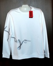 Hugo Boss Dollins White Silver Logo Long Sleeve Men&#39;s Sweater  Size XL  - $139.42
