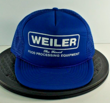 Vintage Snapback Trucker Hat Weiler Food Processing Equipment Blue Cap M... - £8.25 GBP