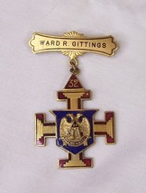 Vintage Scottish Rite 32ND Degree Masonic Cross Medal Badge Ward Gittings - £39.41 GBP