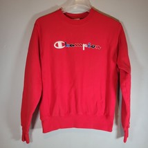 Champion Mens Sweatshirt Small Reverse Weave Red Crewneck Embroidered VTG - $42.54