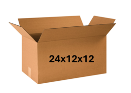 24&quot; x 12&quot; x 12&quot; CARDBOARD BOX - 200 lb - 5 BOX BUNDLE - $33.25