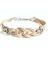Celtic Knot Leather Bracelet for Elegance - $7.99