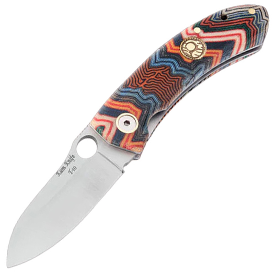 Kam Knife – T10 - N690 Steel - Blue G Micarta Handle - Knife - $88.00