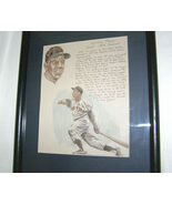VINTAGE  “WILLIE MAYS GREAT 1954 SEASON” FRAMED DRAWING PHOTO - NEW YORK... - $14.85