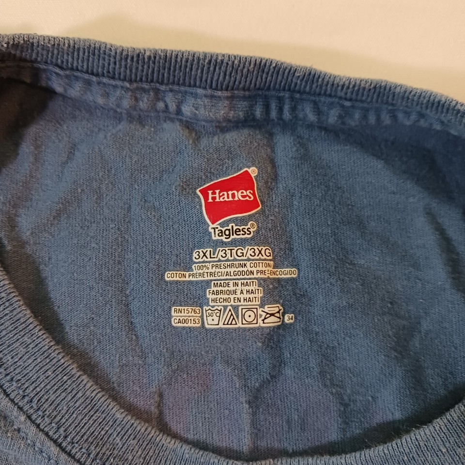 Hanes Tagless Big Dogs Men's Gray Pre-Shrunk  Cotton Graphic T-Shirt Size 2XL Item image 3