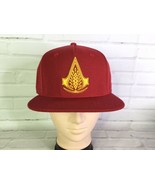 Assassin&#39;s Creed Logo Snapback Hat Cap Adjustable Red Yellow Video Game - £21.79 GBP