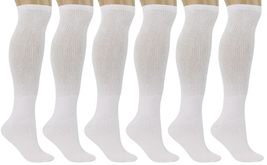 AWS/American Made 6 Pairs White Over the Calf Diabetic Relief Socks for Men with - $26.63