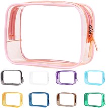 Clear Pouch Small Clear Makeup Bag 6.6&quot;x2.3&quot;x4.7&quot; Size TSA Approved Toiletry Bag - £14.68 GBP