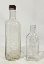 2 Vintage Clear Embossed Bottles Dr Fahrney &amp; Sons - Rawleigh&#39;s Apothecary - $26.73
