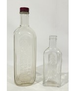 2 Vintage Clear Embossed Bottles Dr Fahrney &amp; Sons - Rawleigh&#39;s Apothecary - €22,93 EUR