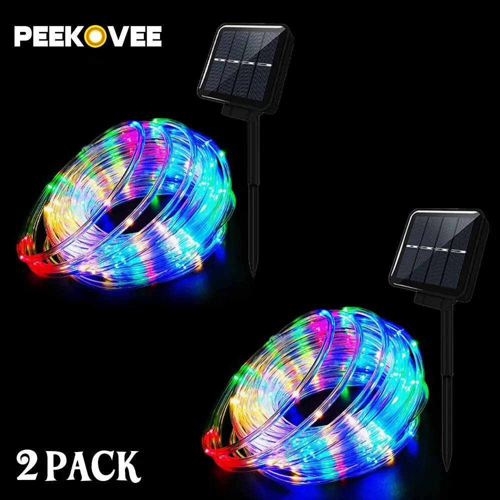 Solar Christmas Rope Lights, Outdoor String Lights with IP67 Waterproof and 8 Li - £82.31 GBP