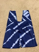 Victoria Secret PINK Leggings Womens XS blue tie dye Ribbed Yoga Gym Wor... - $18.49