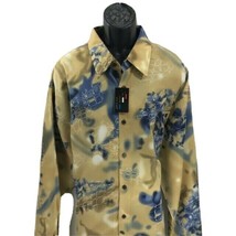 A Cut Above Men&#39;s Button-Front Shirt Long Sleeve Khaki Powder Blue Size 3XB - $26.99