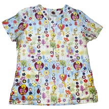 Vintage Tweety Bird Warner Brothers Colorful Scrub Top S - $14.40