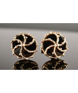 *Vintage Black Enamel Yellow Sterling Silver Cufflinks - $29.99