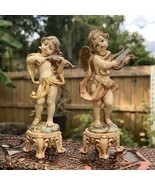 Fontanini Italy Depose Nativity 2 Figures Angels Playing Violin Harp Spi... - $727.68 MXN