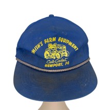 Vtg Blue Smith&#39;s Farm Equipment Beat Up Dirty Distressed Trashed Trucker... - $22.76