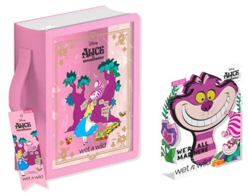 Wet N Wild Alice In Wonderland Storybook Make up Bag + Cheshire Cat Hand Mirror - $59.29