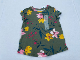 Old Navy Toddler Girls Tee Shirt Green Floral Print Baby - £7.88 GBP