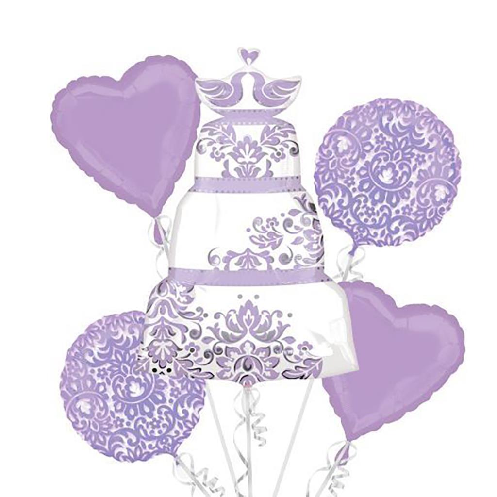 Primary image for Wedding Bridal Lavender Balloon Bouquet Foil Mylars Party Decorations 5 Piece Ne