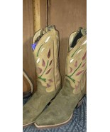 Womens cowboy boots Justin Vintage lt Green, overlay 5.5 B  item: P2076 - £181.71 GBP