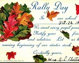 Rally Day Notification 1910 Fremont Ohio OH Autumn Leaves Postcard - $7.08