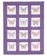 Jack Dempsey Needle Art Butterflies 9 Inch Theme Quilt Blocks - $272.01 MXN