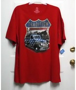 NWT 2XL 50-52 Patriotic Americana Mens Red w/Chevy Truck Graphic T-Shirt... - £13.39 GBP