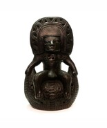 Vintage Black Statue Mayan Aztec Ceramic Figurine 10 x 6&quot; - $67.79 CAD