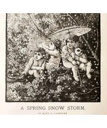 Spring Snow Storm Wood Engraving 1889 Victorian Path Of Life Lathbury DWNN3 - $552.13 MXN