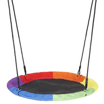 40&quot; Tree Swing Waterproof Saucer Tree Swing Set Adjustable Rope Colorful... - £57.26 GBP