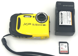 Fujifilm FinePix XP80 Waterproof Digital Camera Yellow 16.4MP WiFi 1080 ... - $157.70
