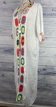 Rebellion Again Duster Cover Up Women XS Colorful Crochet Tassel Sheer B... - $40.50