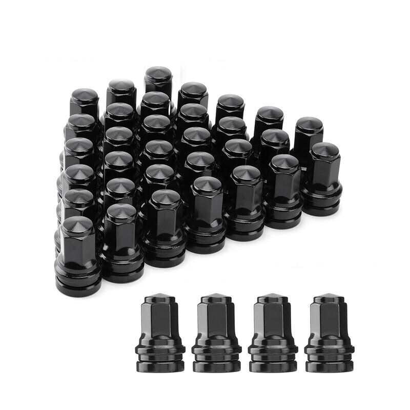 thumbnail image 2 of 32 Pack Black Ford OEM Style Lug Nuts - M14x1.5 Thread, Flat Seat, For F250 F350 Super Duty 2 of 14
