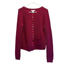 Tabitha Webb Lambswool Blend Cardigan Pink Multicolored Button Pocket Si... - £19.87 GBP