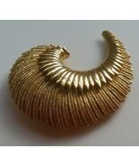 Vintage Signed Monet Gold-tone Textured Swirl Brooch - $18.80