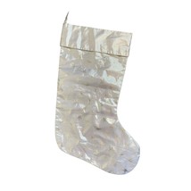 Christmas stocking made In India Shiny Gold Star Design 18&quot; Lined - $14.84