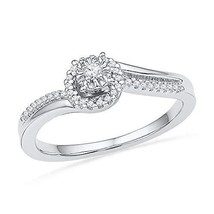 10kt White Gold Womens Round Diamond Solitaire Halo Bridal Wedding Engagement Ri - $404.90