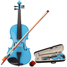 4/4 Acoustic Violin Case Bow Rosin Sky Blue - $79.99