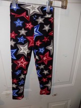 Lularoe Americana Black Leggings W/Stars Print Size S/M Girl&#39;s  EUC - £16.07 GBP