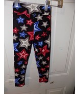 Lularoe Americana Black Leggings W/Stars Print Size S/M Girl&#39;s  EUC - £16.28 GBP